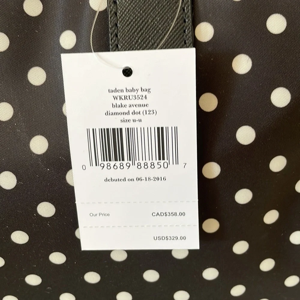Kate Spade Big Tote! Polka dot pattern and nylon material w long crossbody strap